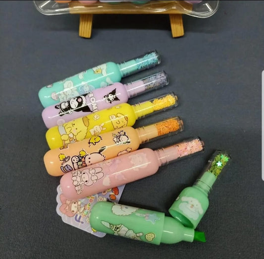 Pack of 6 Kromi bottle shaped highlighter markers for school and office