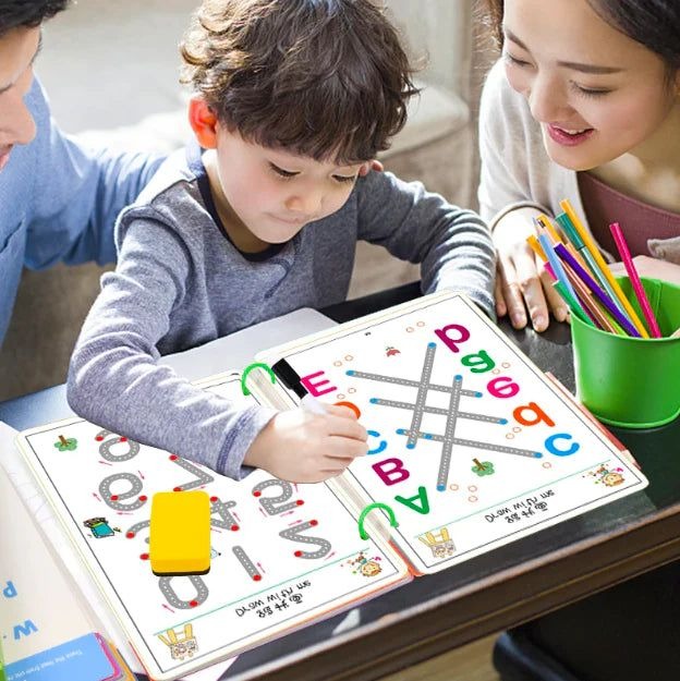 A4 reusable kids tracing book with 64 pages for handwriting practice