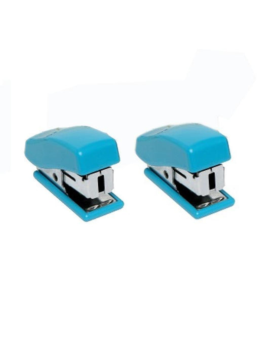 Pack of 2 mini staplers with pins for school, office and study – random colour