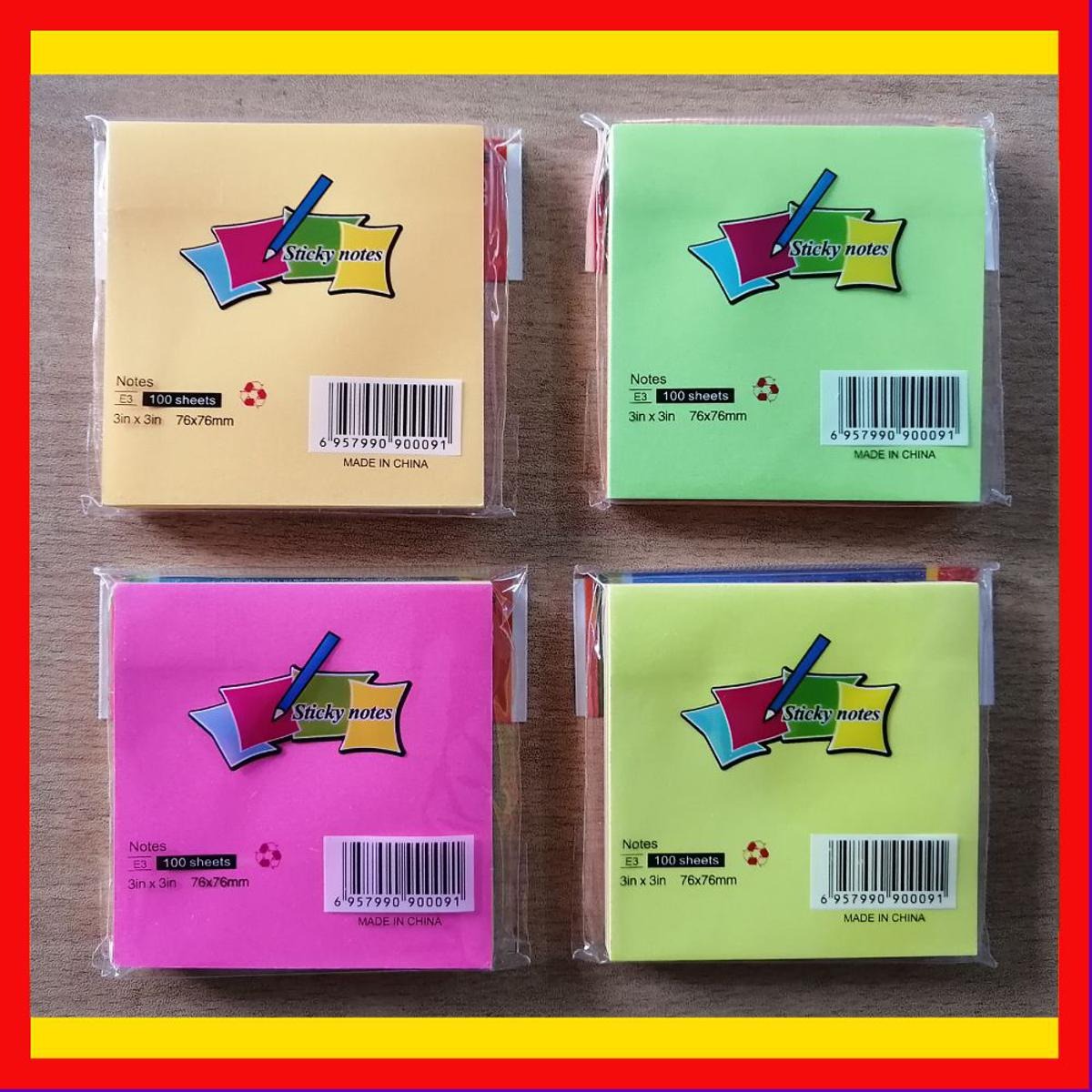 3×3 sticky notes pad with 100 sheets for office and study