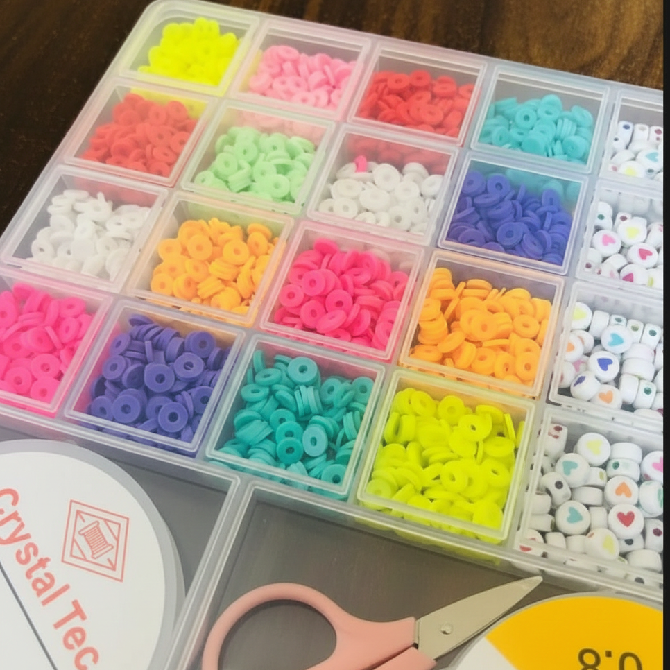 DIY colorful beads box for kids jewelry making and crafts
