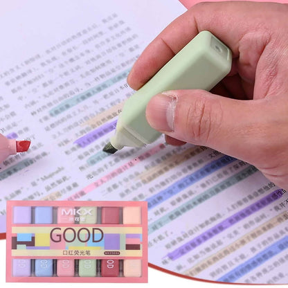Pack of 6 colorful highlighter marker pens for students and office use
