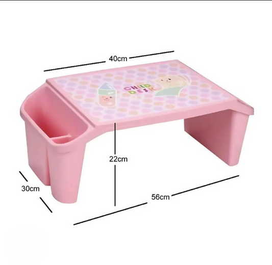 Portable study table for kids with side storage – random colour