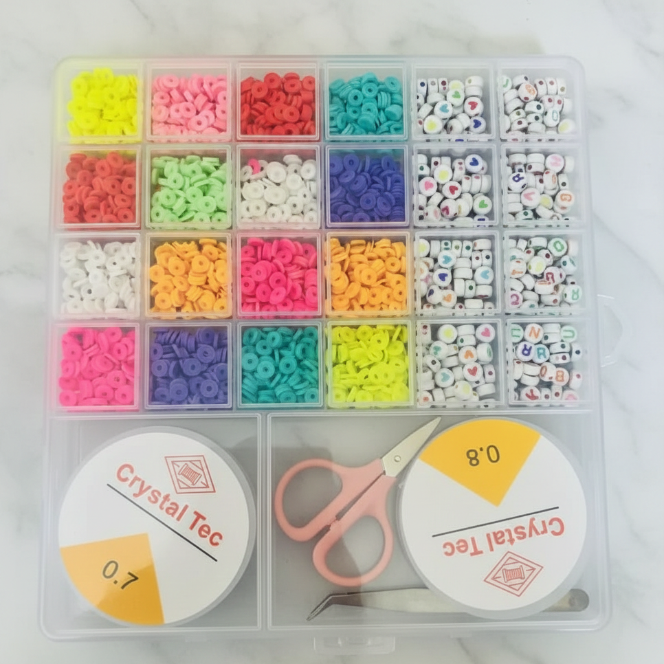 DIY colorful beads box for kids jewelry making and crafts
