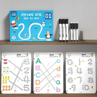 A4 reusable kids tracing book with 64 pages for handwriting practice