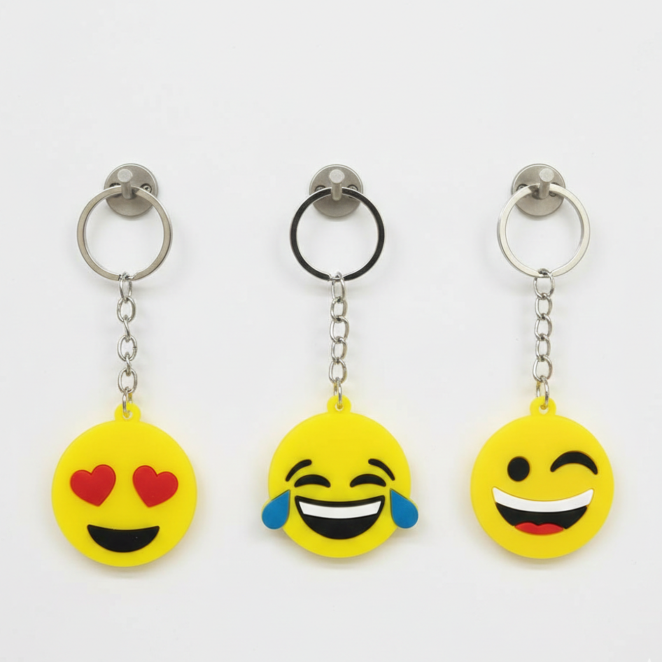 Pack of 3 emoji keychains for kids – random designs
