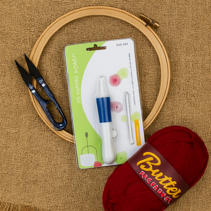 DIY 3D embroidery punch needle kit with hoop and tools