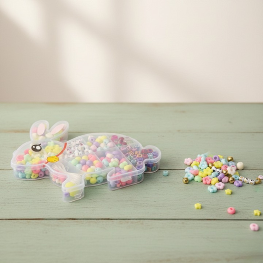 DIY beads set in bunny storage box for jewelry making