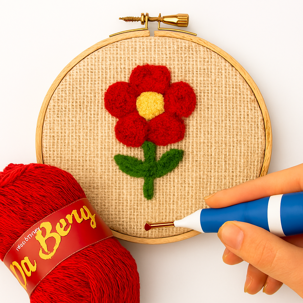 DIY 3D embroidery punch needle kit with hoop and tools