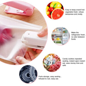 Portable mini heat bag sealer for food storage – random colour
