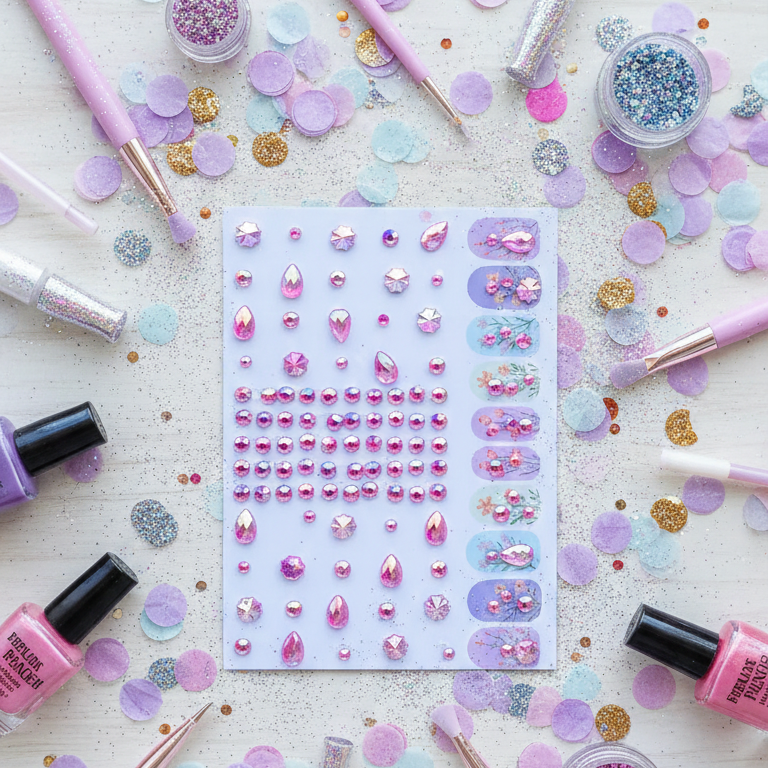 Rhinestone face gems stickers for makeup and party decoration – random design