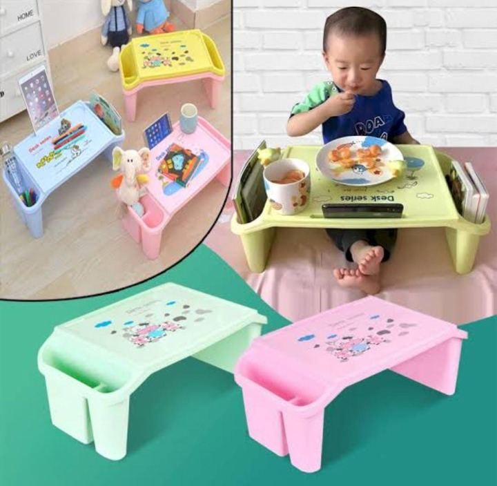 Portable study table for kids with side storage – random colour