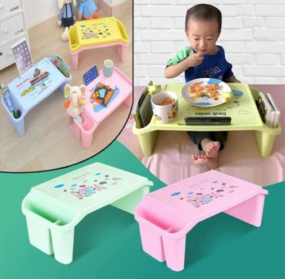 Portable study table for kids with side storage – random colour