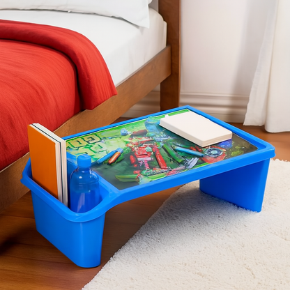 Portable study table for kids with side storage – random colour