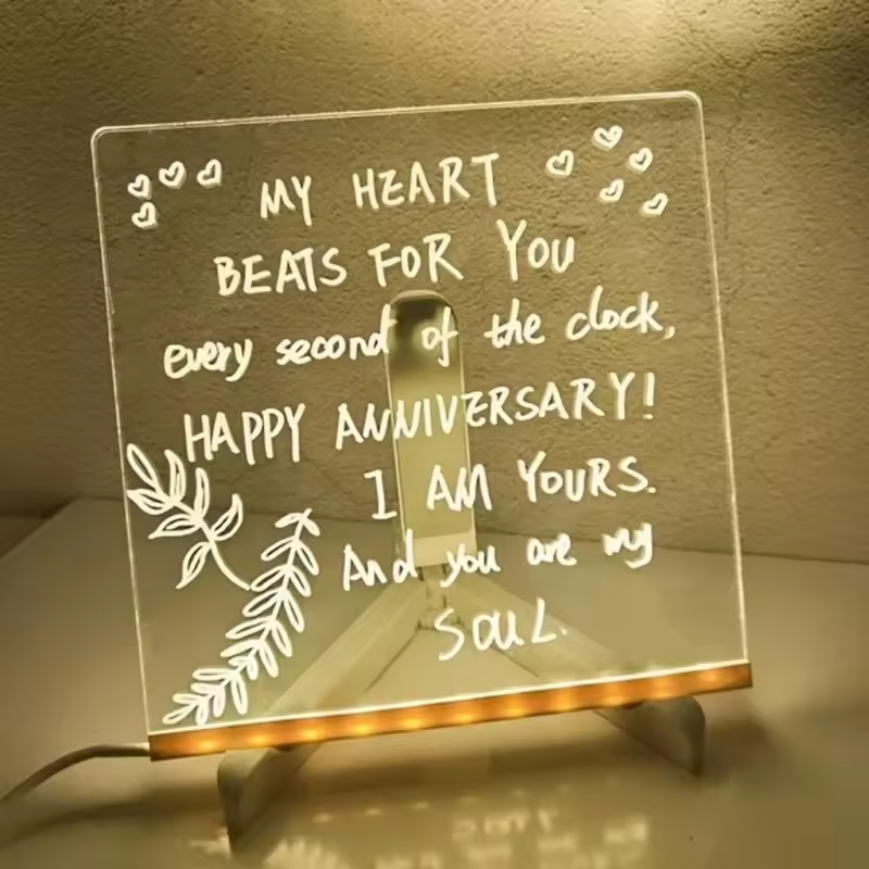 LED acrylic writing board with markers for notes and messages
