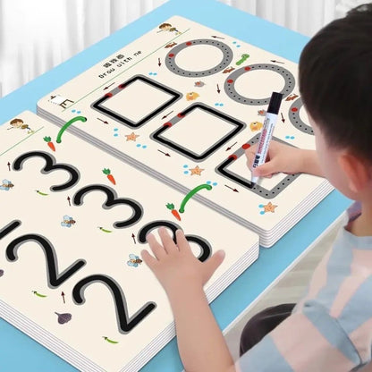 A4 reusable kids tracing book with 64 pages for handwriting practice