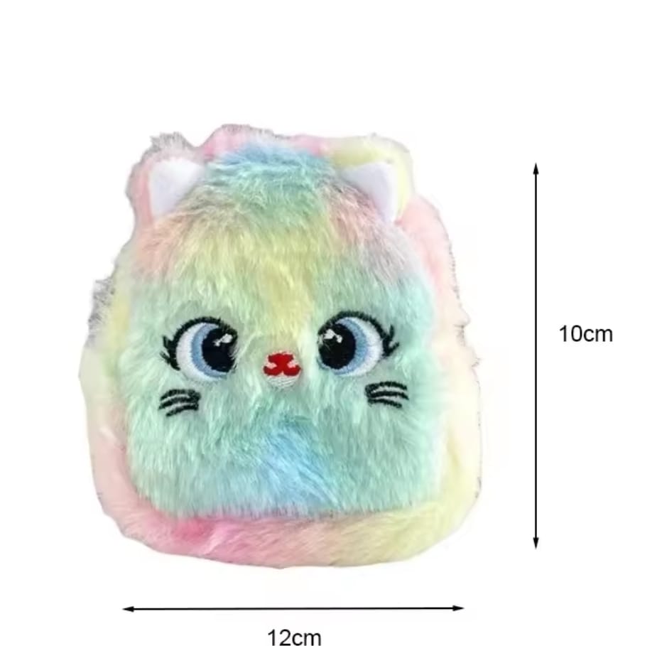 Kawaii rainbow keyring coin purse for kids – random colour