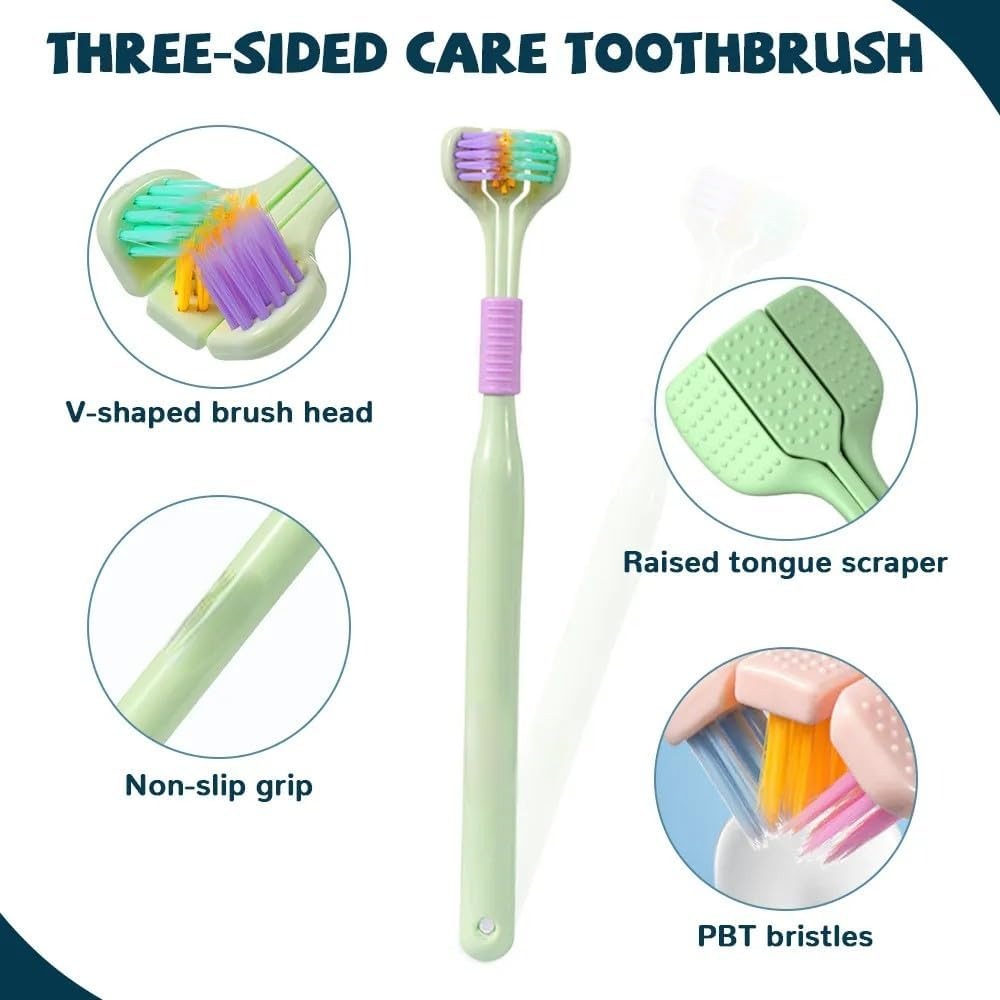 Three-sided ultra soft bristle toothbrush – pack of 2