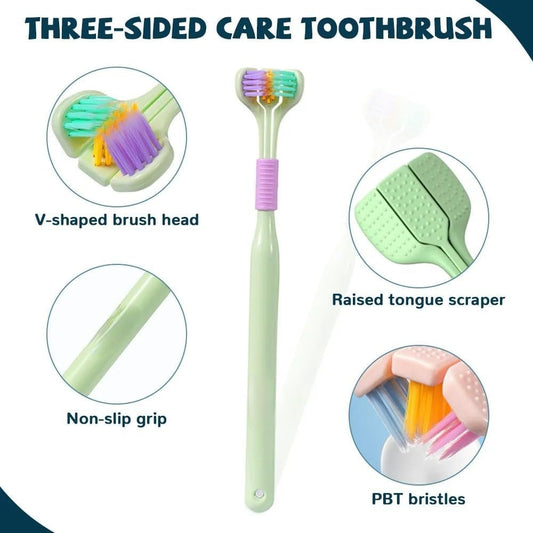 Three-sided ultra soft bristle toothbrush – pack of 2