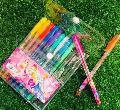 Pack of 12 fruit scented glitter gel pens for school, journaling and art