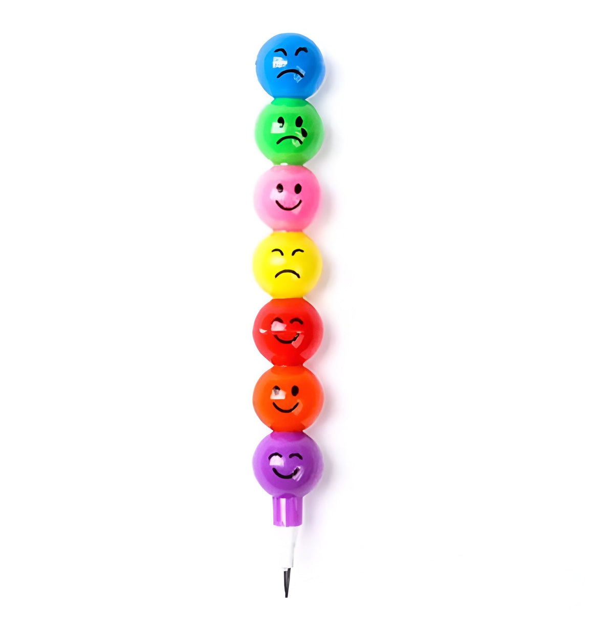 Pack of 4 smiley cartoon pencils for school students – random colour