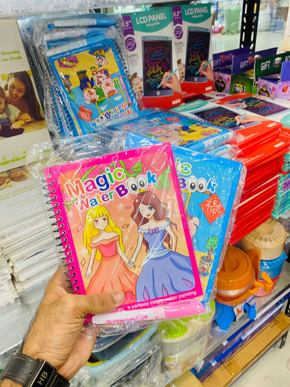 Reusable magic water coloring book for toddlers with refillable water pen