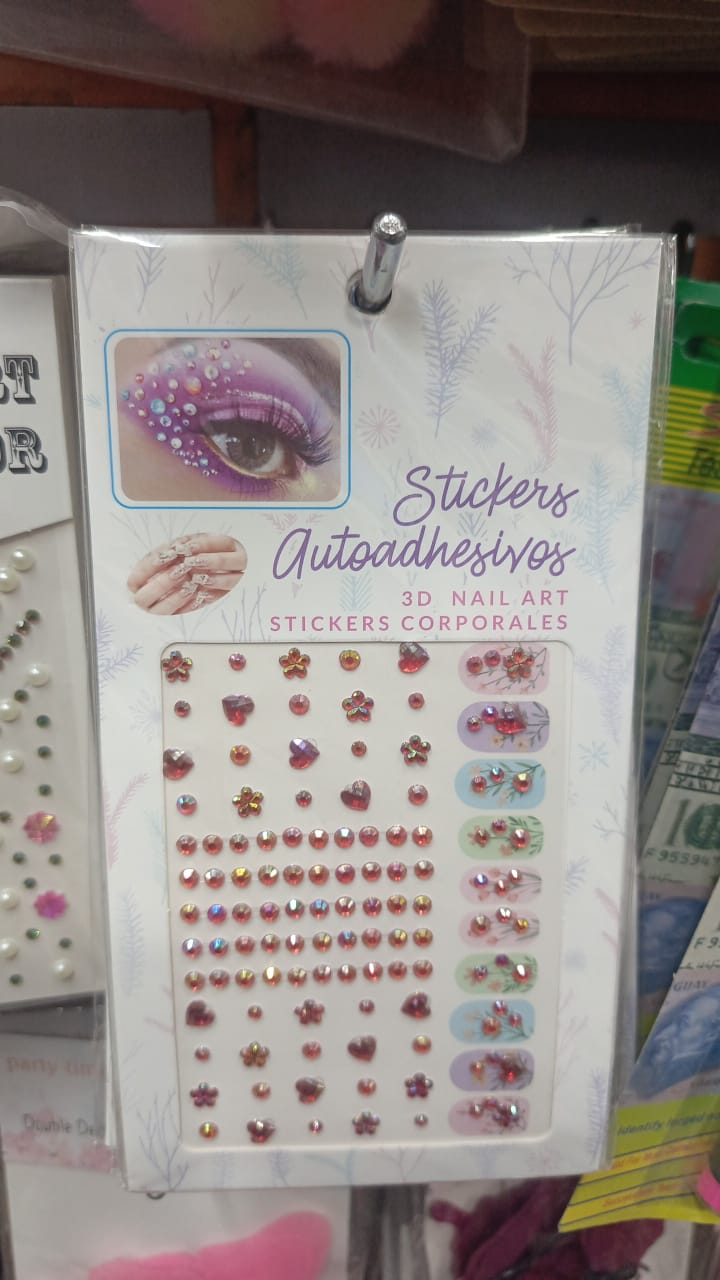 Rhinestone face gems stickers for makeup and party decoration – random design