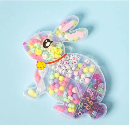 DIY beads set in bunny storage box for jewelry making