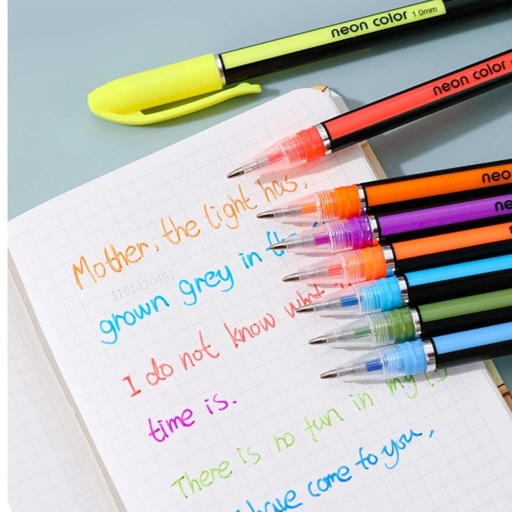 12 color gel pen and highlighter set for school, office and creative projects
