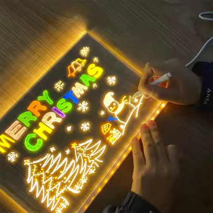 LED acrylic writing board with markers for notes and messages