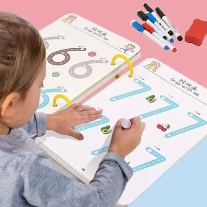 A4 reusable kids tracing book with 64 pages for handwriting practice