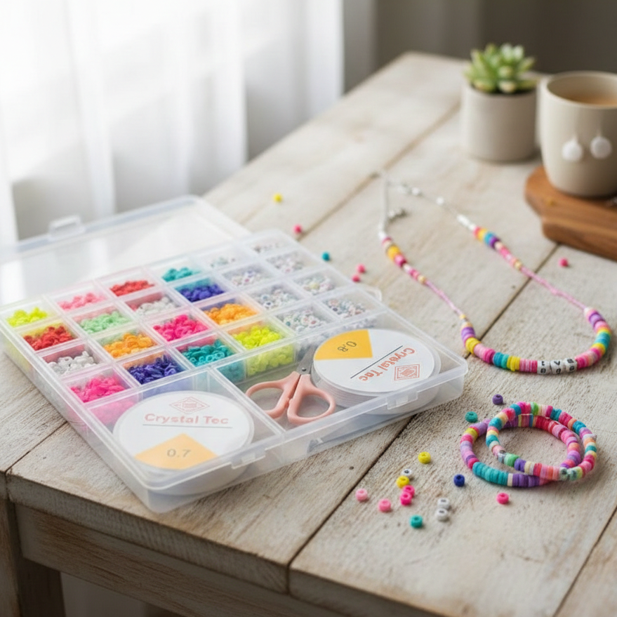 DIY colorful beads box for kids jewelry making and crafts
