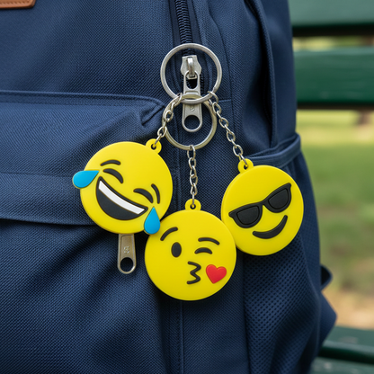 Pack of 3 emoji keychains for kids – random designs