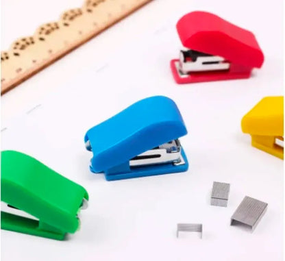 Pack of 2 mini staplers with pins for school, office and study – random colour