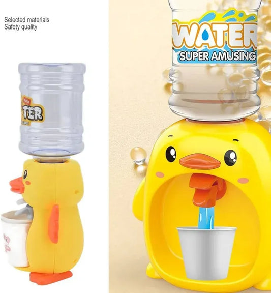 Mini duck water dispenser toy with 3 cups for kids pretend play