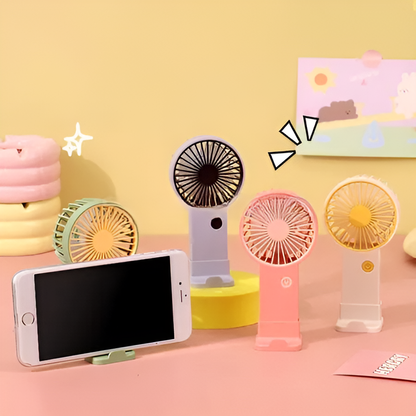 Portable USB rechargeable mini fan – random colour