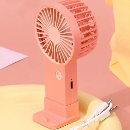 Portable USB rechargeable mini fan – random colour