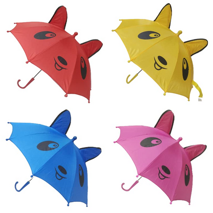 Kids cartoon umbrella with cute printed design – random design
