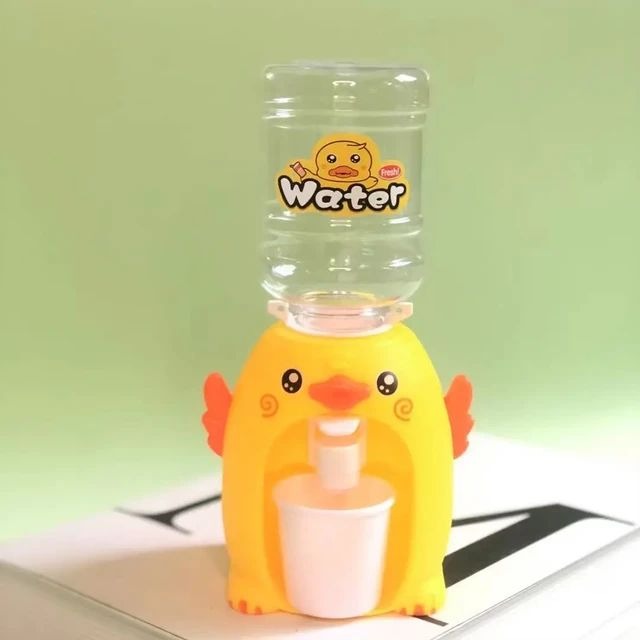 Mini duck water dispenser toy with 3 cups for kids pretend play