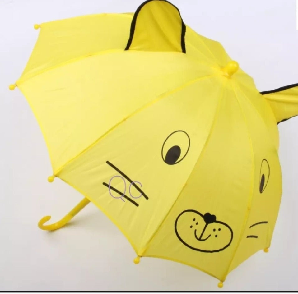 Kids cartoon umbrella with cute printed design – random design