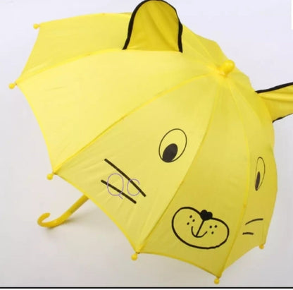 Kids cartoon umbrella with cute printed design – random design